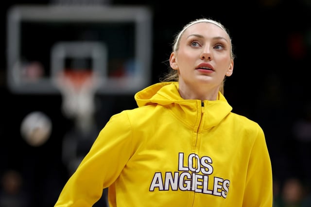 Cameron Brink of the Sparks warms up before the game on June 11, 2024 in Seattle, Washington. (Photo by Steph Chambers/Getty Images)