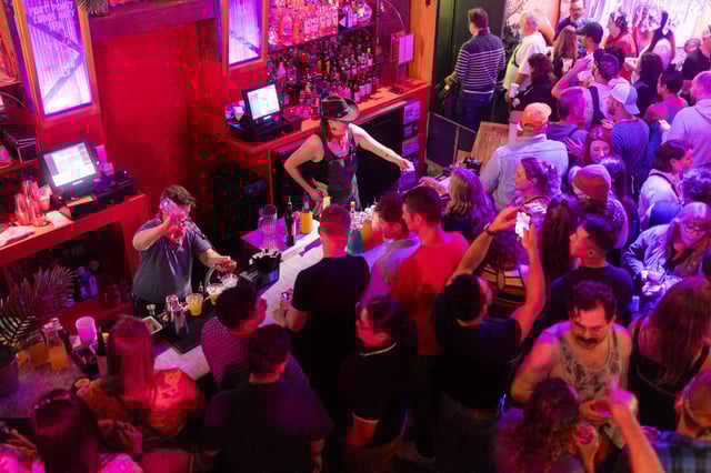 The bar at Oasis nightclub in San Francisco.