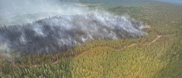 The SWF149 wildfire near Slave Lake, Alta., broke out on Sunday, July 20, 2025.