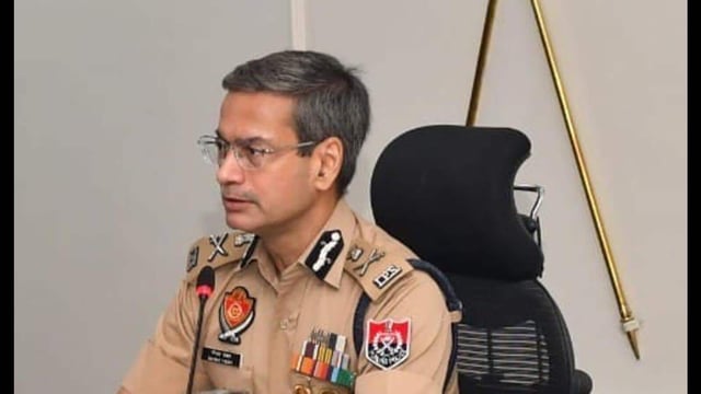 Punjab director general of police Gaurav Yadav chairing a meeting in Phillaur on Monday.