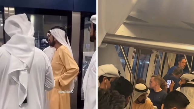 Dubai ruler Sheikh Mohammed bin Rashid Al Maktoum taking public transport. 