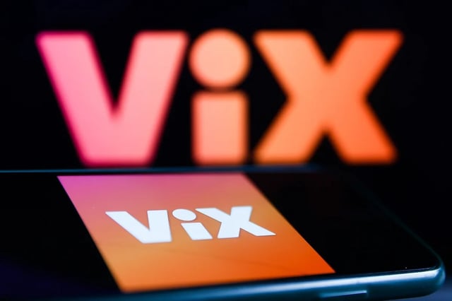ViX logo displayed on a phone screen and ViX logo displayed on a laptop screen are seen in this illustration photo taken in Poland on November 30, 2022. (Photo by Jakub Porzycki/NurPhoto via Getty Images)