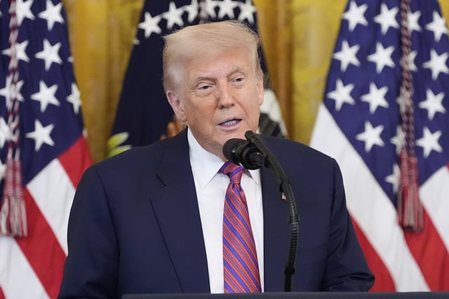 President Donald Trump speaks at an event for the signing of the GENIUS Act, a bill that regulates stablecoins, a type of cryptocurrency, in the East Room of the White House, Friday, July 18, 2025, in Washington.