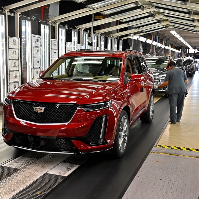 FILE PHOTO: Final inspection is performed as the vehicles are ready to leave the assembly line at the General Motors (GM) manufacturing plant in Spring Hill, Tennessee, U.S. Picture taken August 22, 2019.  REUTERS/Harrison McClary/File Photo