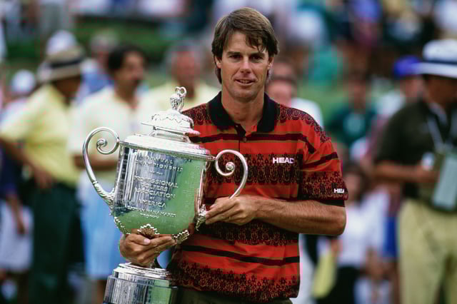 1993: Portrait of Paul Azinger of the USA with the trophy after winning the USPGA tournament at the Inverness Golf Club in Ohio, USA.
