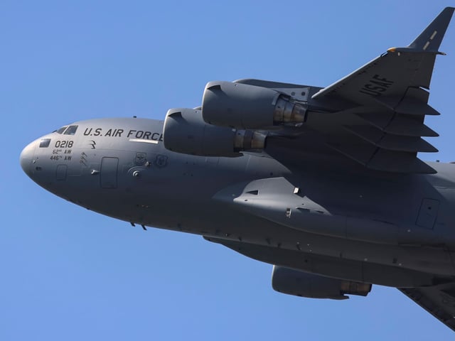 Ein US-Militärtransporter des Typs C-17 landete vergangene Woche nach einem zehnstündigen Flug vom Atomwaffenlager Kirtland in New Mexico auf der britischen Luftwaffenbasis RAF Lakenheath.