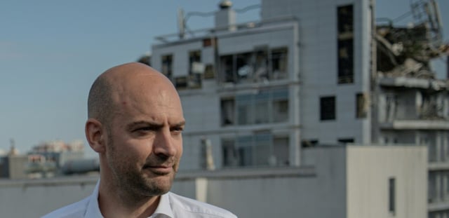 Le ministre français des Affaires étrangères Jean-Noël Barrot à Kharkiv, le 22 juillet 2025 en Ukraine