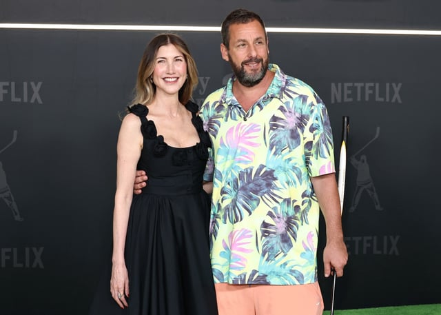 NEW YORK, NEW YORK - JULY 21: (L-R) Jackie Sandler and Adam Sandler attend Netflix&#39;s &#34;Happy Gilmore 2&#34; New York Premiere at Jazz at Lincoln Center on July 21, 2025 in New York City. (Photo by Jamie McCarthy/Getty Images)