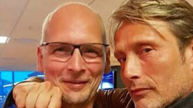 Torben Stig Hersborg, left, with Mads Mikkelsen, the Danish actor