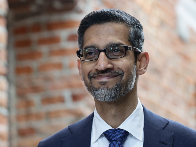 Google CEO Sundar Pichai during his meeting with Polish PM Donald Tusk at Google for Startups Campus In Warsaw in Warsaw, Poland on February 13, 2025. (Photo by Jakub Porzycki/NurPhoto)