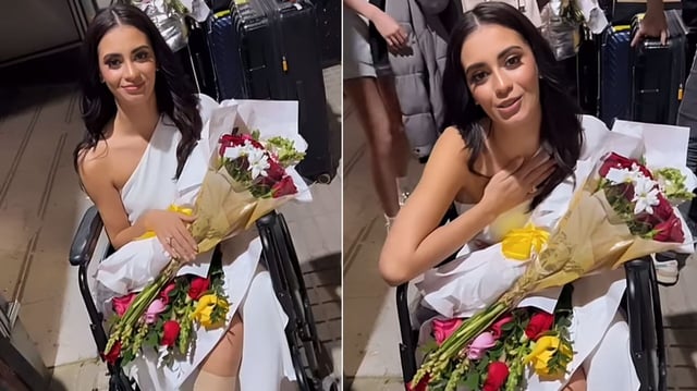 Laura Pérez reaparece tras accidente en Miss Universe Latina.