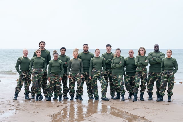 Pictured: Group shot of all recruits lined up on beach