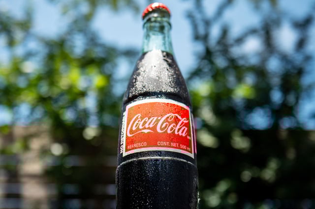 A bottle of Coca-Cola imported from Mexico.