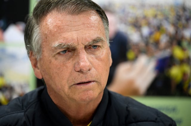 Former Brazilian President Jair Bolsonaro attends an interview with Reuters in Brasilia, Brazil, July 18, 2025. REUTERS/Mateus Bonomi/File Photo