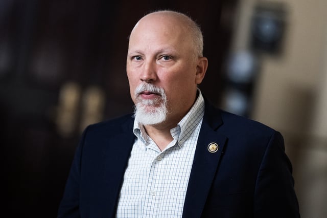 Rep. Chip Roy, R-Texas, leaves a meeting of the House Republican Conference in the U.S. Capitol on April 8, 2025.