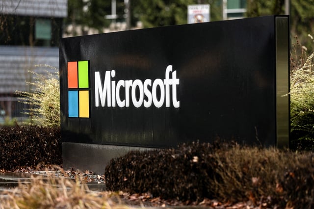 Microsoft signage is seen at the company's headquarters in Redmond, Washington, U.S., January 18, 2023. REUTERS/Matt Mills McKnight/File Photo