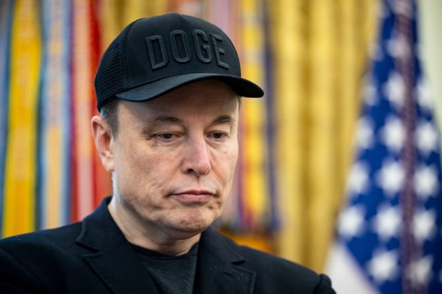 Elon Musk, chief executive officer of Tesla Inc., during a news conference in the Oval Office of the White House in Washington, DC, US, on Friday, May 30, 2025.