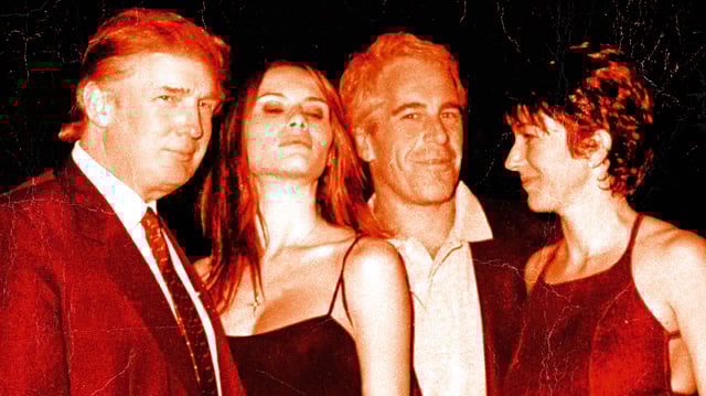 A photo illustration of Donald Trump, Melania Trump, Jeffrey Epstein, and Ghislaine Maxwell.