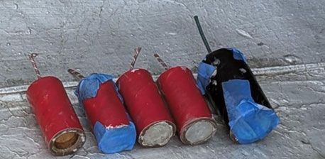 Five IEDs allegedly stored by Michael Gann on the rooftops of residential apartment buildings in SoHo, Manhattan, New York.