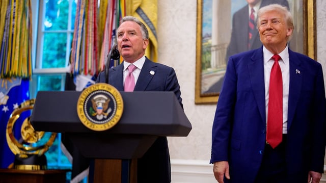 Envoy Steve Witkoff with Trump at the White House in May. Photo: Andrew Harnik/Getty Images
