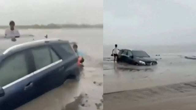 Gujarat Beach Stunt Goes Terribly Wrong | Viral Video