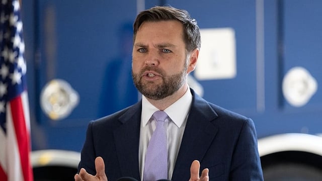 Vice President JD Vance speaks to the press following a tour of the multiagency Federal Joint Operations Center at the Wilshire Federal Building on June 20, 2025 in Los Angeles, California. Vance&#39;s visit to Los Angeles comes after a series of federal immigration raids that have sparked sometimes violent protests and compelled the Trump administration to activate members of the California National Guard and bring in U.S. Marines against the wishes of local official and the state&#39;s governor.