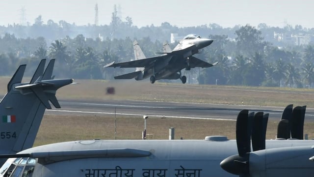 Indian Air Force Su-30 MKI taking off. Image: PTI 