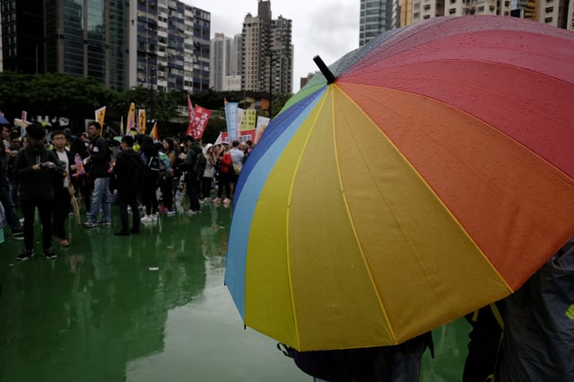 People take part in the annual LGBT pride parade in Hong Kong, China November 26, 2016. REUTERS/Bobby Yip