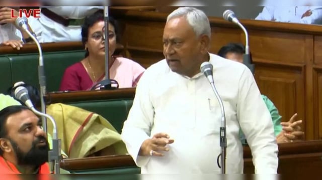 Bihar CM Nitish Kumar in assembly
