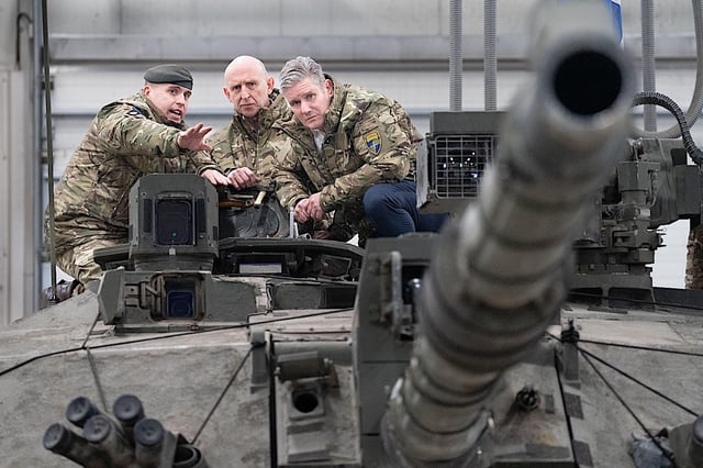 Keir Starmer (far right) visits the Tapa NATO forward operating base in Estonia. Photo: PA Images / Alamy