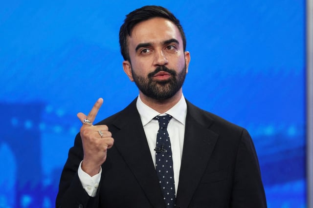 Democratic mayoral candidate Zohran Mamdani speaks during a Democratic mayoral primary debate, at NBC&#39;s 30 Rockefeller Center studios in New York on June 4, 2025. (Photo by Yuki Iwamura / POOL / AFP) (Photo by YUKI IWAMURA/POOL/AFP via Getty Images)