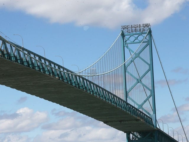 The Ambassador Bridge in Windsor is shown on April 21, 2025.