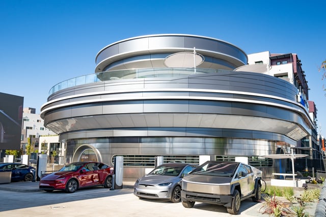 Elon Musk&#39;s new Tesla Diner &amp; Drive-In, which is undergoing testing with an opening date expected by the end of summer on July 11, 2025 in Hollywood, California.