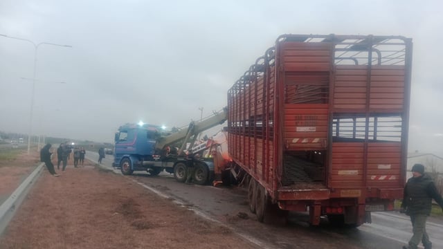 El camión volcado fue removida por una grúa y minutos después el tránsito se normalizó en la autopista a Santa Fe. 