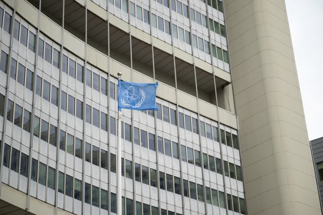 An IAEA flag flutters in front of the agency’s headquarters in Vienna, Austria, June 16, 2025. REUTERS/Elisabeth Mandl