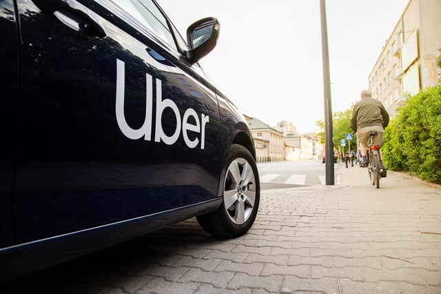 An Uber car in Warsaw, Poland, April 30, 2019.