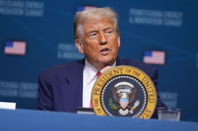 President Donald Trump speaks at the "Inaugural Pennsylvania Energy and Innovation Event" at Carnegie Mellon University, Tuesday, July 15, 2025, in Pittsburgh. (AP Photo/Evan Vucci)