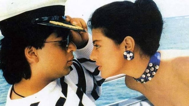 Shah Rukh Khan and Kajol in a still from Baazigar.