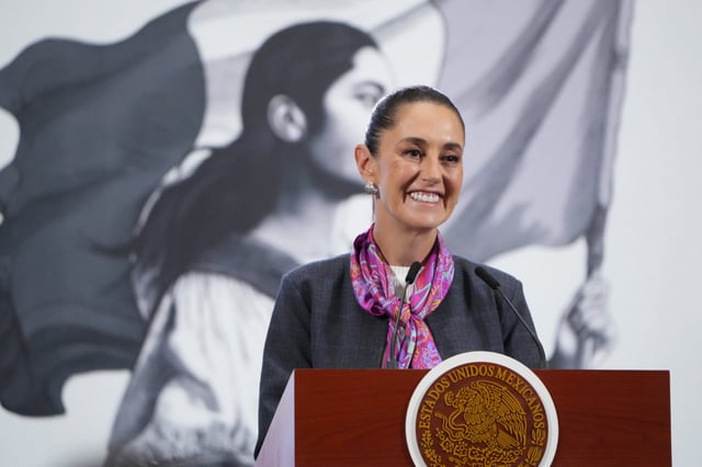 La presidenta Claudia Sheinbaum en su &#39;Conferencia del Pueblo&#39; del 23 julio del 2025. | Crédito: Presidencia