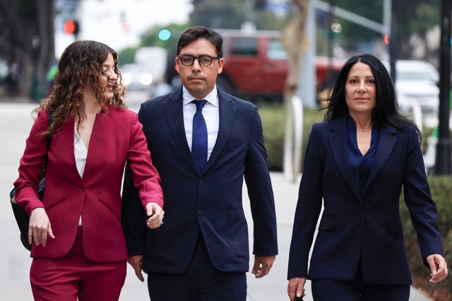 Dr. Salvador Plasencia makes his way to federal court where he is expected to plead guilty to four counts of distributing ketamine to actor Matthew Perry before his death, in Los Angeles, California, U.S. July 23, 2025. REUTERS/David Swanson