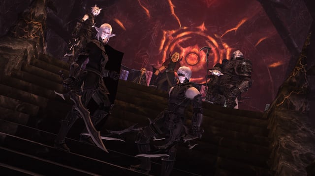 An agglomeration of edgy FF11 characters.