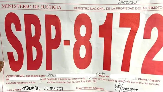 Las patentes provisiorias siguen viéndose en distintos puntos del país