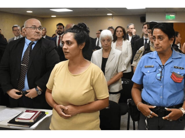 Brenda Agüero en una de las audiencias antes de ser condenada.