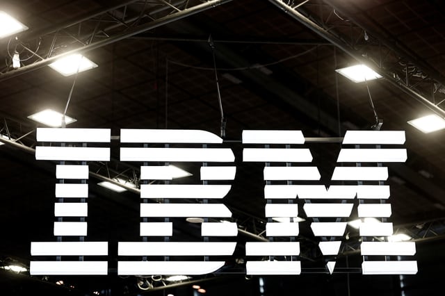 The IBM logo is seen during the Viva Technology conference dedicated to innovation and startups at Porte de Versailles exhibition center in Paris, France, June 12, 2025. REUTERS/Benoit Tessier