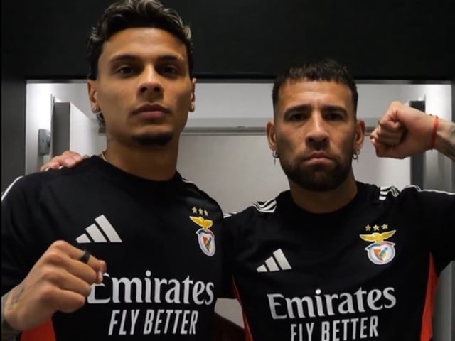 Richard Ríos y Nicolás Otamendi compartirán equipo en el Benfica de Portugal.