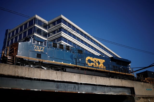 A CSX freight train travels in Washington, U.S., December 14, 2024. REUTERS/Benoit Tessier/File Photo
