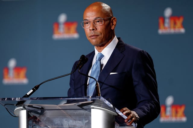 NFLPA Executive Director Lloyd Howell discusses the state of the union and its direction for the upcoming year before fielding questions from the media on February 05, 2025 in New Orleans, Louisiana.