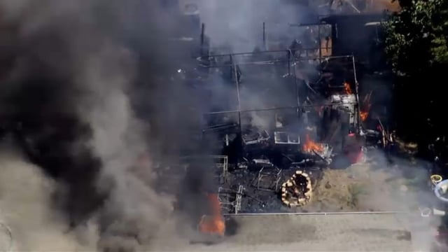 Crews battle a house fire in San Jose. (July 23, 2025)