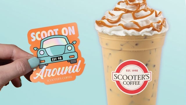 Scooter's Coffee has $2 off hot, iced, or blended Caramelicious drinks all day on July 24 for National Drive-Thru Day. And it's giving out limited-edition stickers with a purchase, while supplies last.