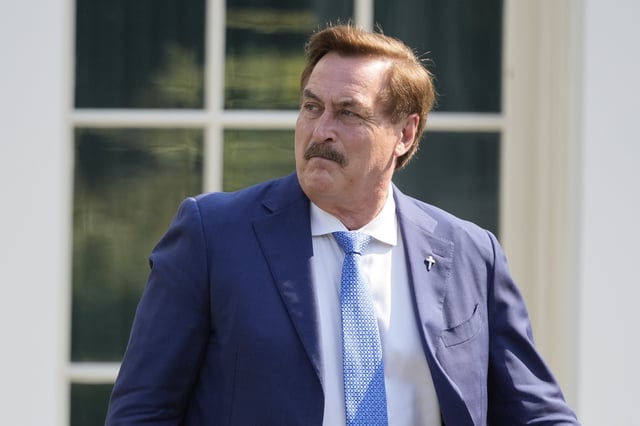 MyPillow CEO Mike Lindell exits the West Wing of the White House, Thursday, July 3, 2025, in Washington. (AP Photo/Mark Schiefelbein)